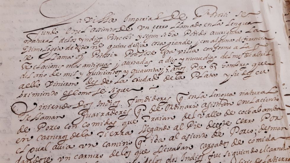 Un documento dice que Potosí comenzó a poblarse el 19 de abril de 1545