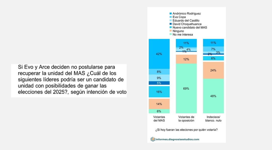 Encuesta no considera a Andrónico como posible candidato de unidad del MAS