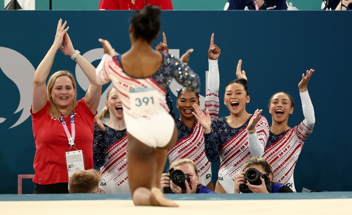 París 2024: baño de oro para Biles y Estados Unidos por equipos en la gimnasia