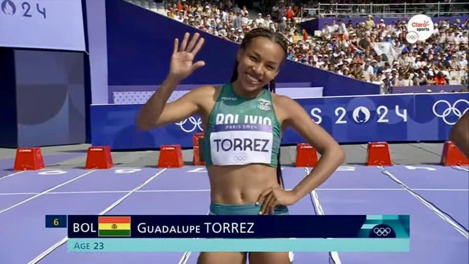 La boliviana Guadalupe Torrez cumple en París 2024 al correr dos veces los 100 metros