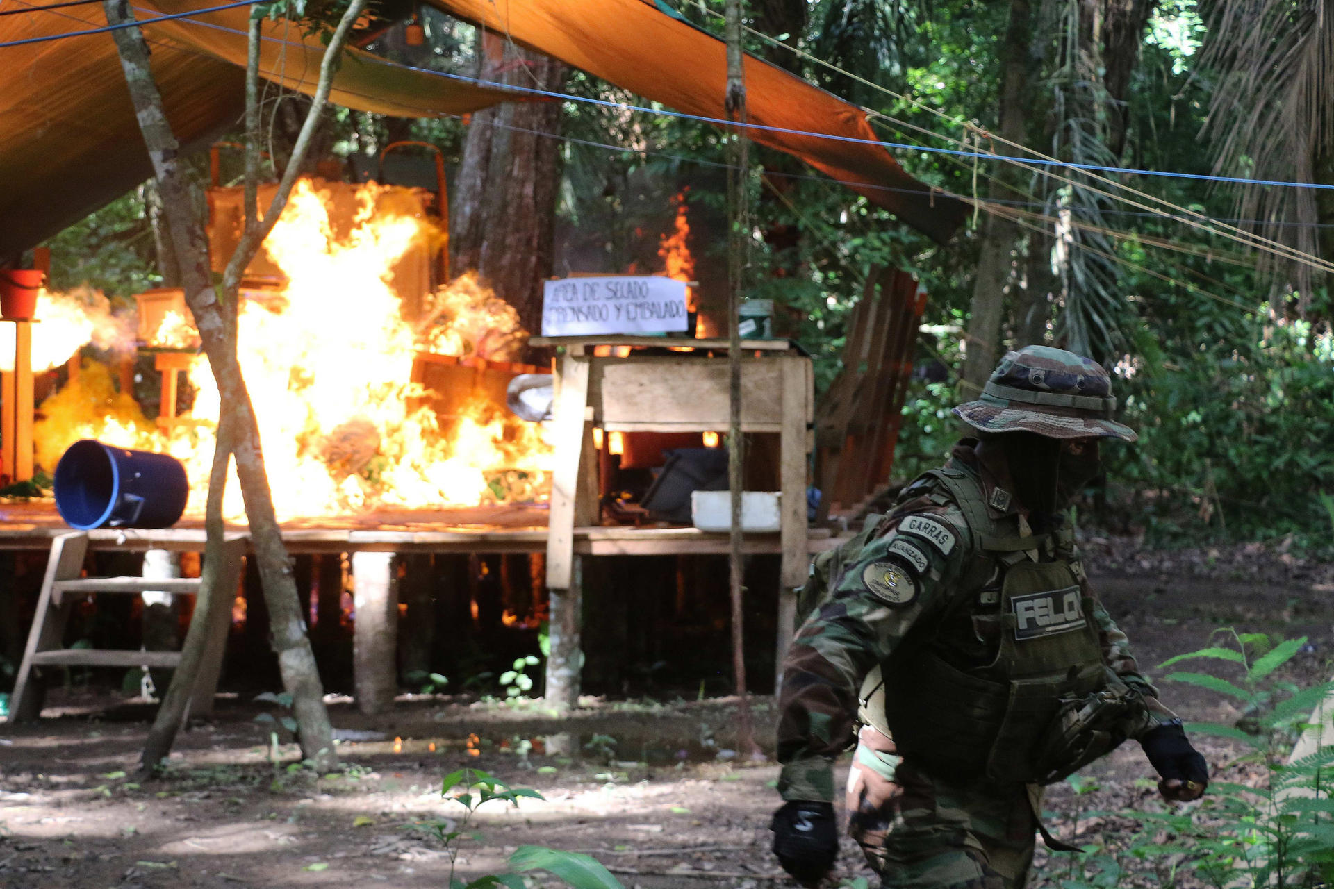 La fuerza antidrogas destruyó un "megalaboratorio" de cristalización de cocaína