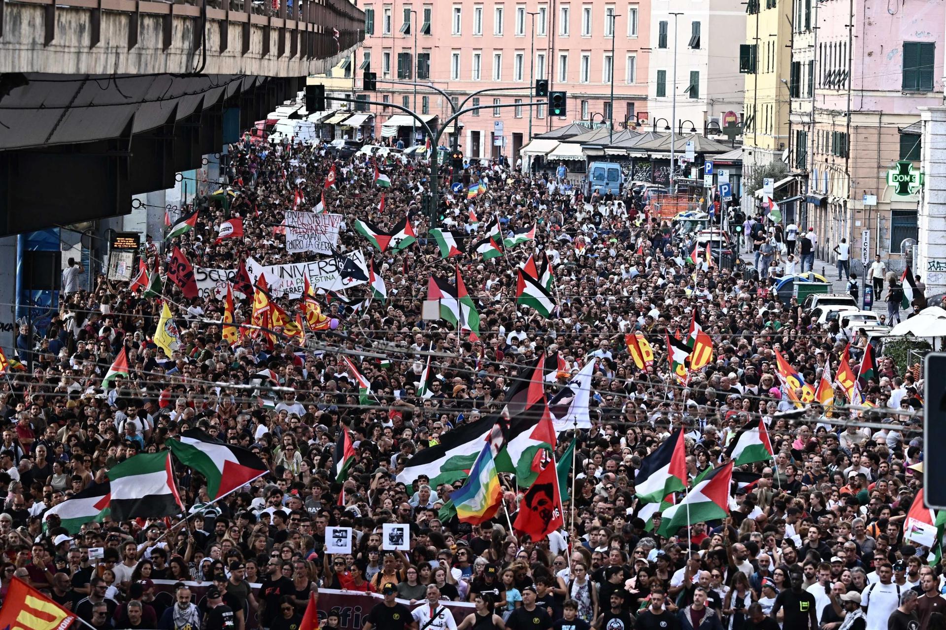 Masivos paros y movilizaciones en Italia contra el genocidio palestino