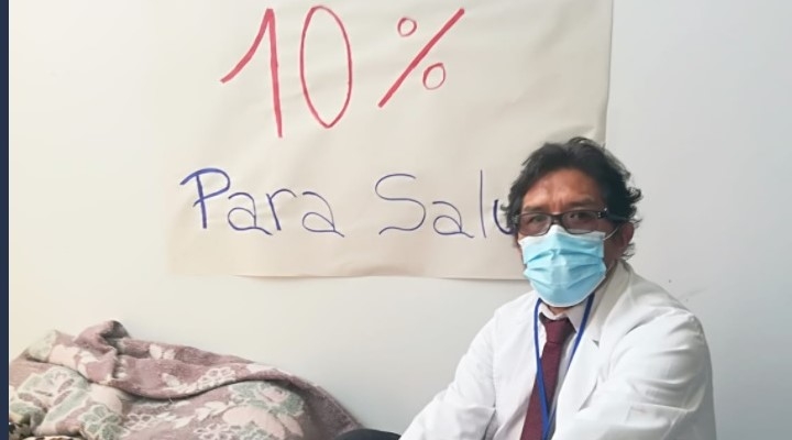Médicos protestan  en demanda del 10% para la salud e instalan piquete de huelga de hambre