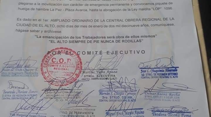 COR El Alto resuelve apoyar a periodistas que sufren “persecución y amedrentamiento sistemático”