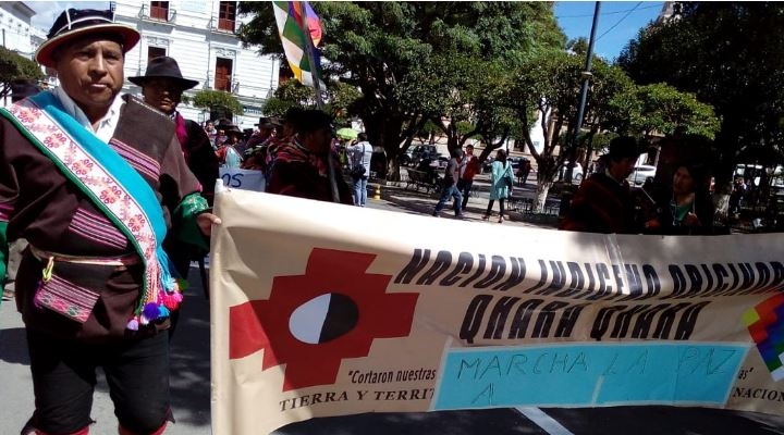 Indígenas de ayllus y markas marchan de Sucre a La Paz por sus derechos