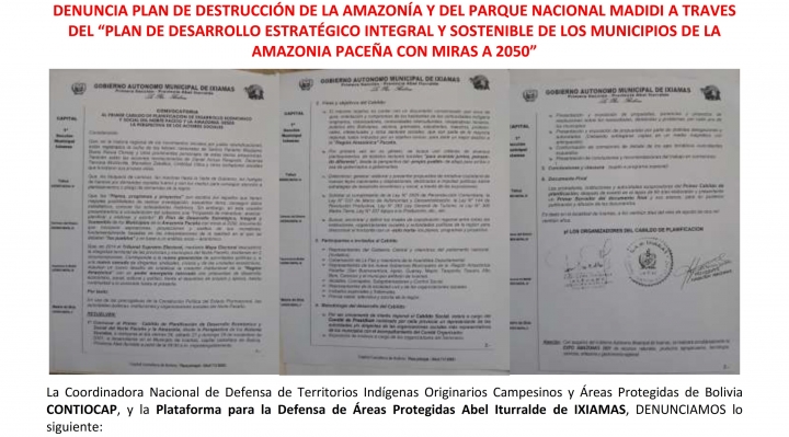La Contiocap denuncia que el alcalde de Ixiamas quiere anular la categoría de área protegida de tres territorios