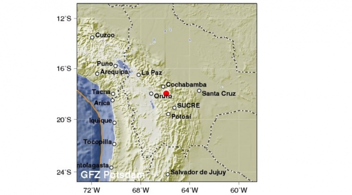 Temblor con epicentro en Cochabamba se sintió en Chile y Perú