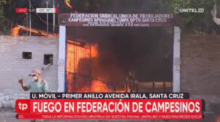 La CSUTCB presenta denuncia contra Camacho, Cuéllar y Calvo por quema de su sede