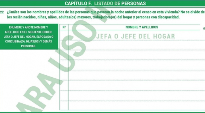 Boleta censal 2024 pide nombres y apellidos; el INE dice que sólo será necesario el nombre
