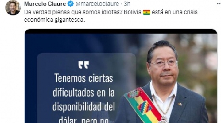 "De verdad piensa que somos idiotas?”,  pregunta Claure a Arce, Cusicanqui le recuerda al empresario que no vive en el país