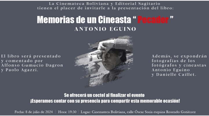 Antonio Eguino presenta su libro de memorias en la Cinemateca Boliviana
