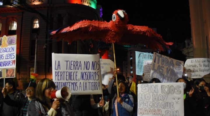 Activistas ambientales y asambleístas denuncian agresiones de la Policía en la marcha contra "leyes incendiarias"