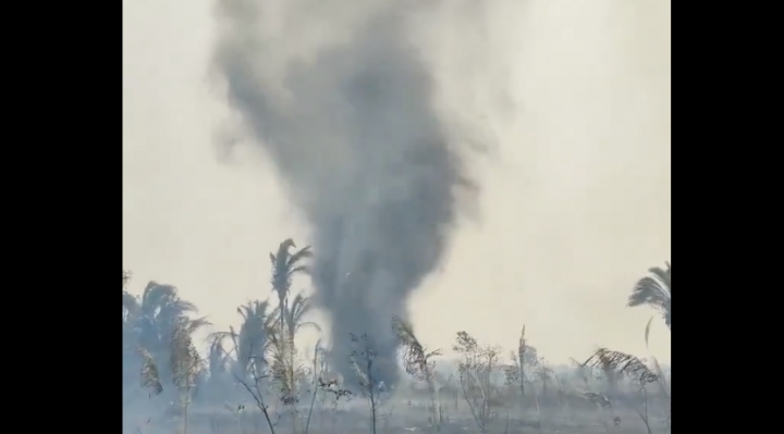 Bombero indica que tornado terrestre registrado en Guarayos se elevó hasta 30 metros de altura