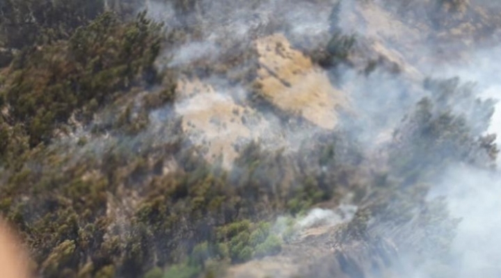 Bomberos, voluntarios y rescatistas intentar sofocar por tercer día consecutivo nuevo incendio en el parque Tunari