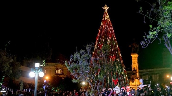 La Paz encendió el árbol navideño y se prepara para el desfile de Navidad Maravillosa