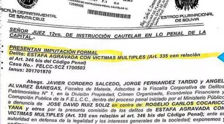 Hermano del ministro Cocarico va la cárcel por presunta estafa en legalización de tierras