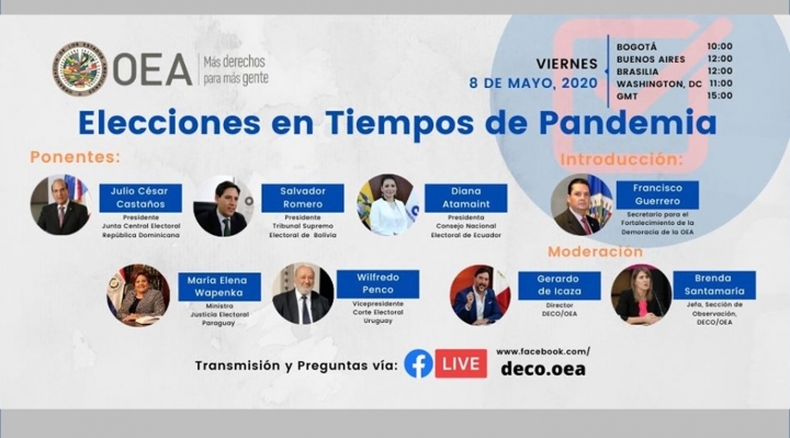 OEA anuncia evento virtual sobre elecciones en tiempos de coronavirus; Salvador Romero será panelista