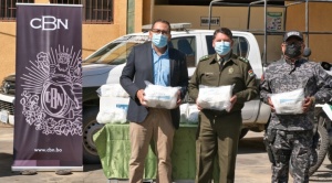 CBN dona barbijos a la Policía Departamental de Cochabamba