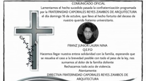 Policía aprehende al primer sospechoso en la muerte de un estudiante de la UMSA