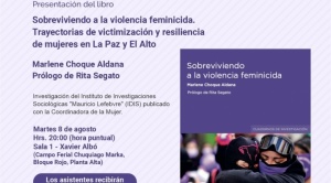Presentan libro con testimonios de mujeres sobrevivientes de feminicidios en la FIL de La Paz
