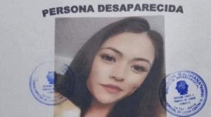 El afiche de persona desaparecida con el rostro de Odalis Vaquiata. Foto: ABI 1