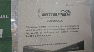 ¿Hay arroz en Emapa? en un comunicado se indica que el producto se vende en ferias 1