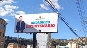 Instalan gigantografía con la imagen de Andrónico Rodríguez en la zona Sur de La Paz 1