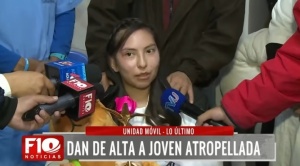 Dan de alta a Victoria Cuenca, la joven que fue atropellada en la calle Sanjinés 1