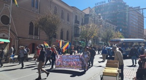 La marcha evista llega al centro de La Paz rumbo al Tribunal Supremo Electoral 1