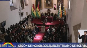 Se realiza en Sucre la sesión de honor de la Asamblea Legislativa por el Bicentenario