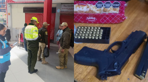 Hallan un arma de fuego en bolsa abandonada en la Terminal de Buses de La Paz