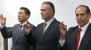 Franz García, Ernesto Justiniano y Rolando Montaño, viceministros de la cartera de Gobierno