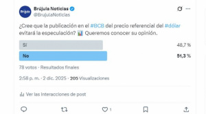 Sondeo revela opiniones divididas sobre si la publicación del precio del dólar por el BCB evitará la especulación